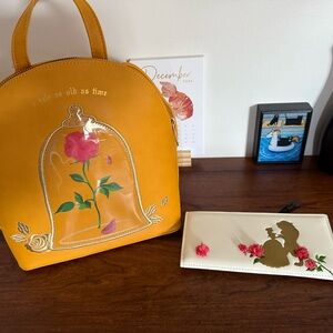 Loungefly Beauty and the Beast Backpack with Matching Wallet